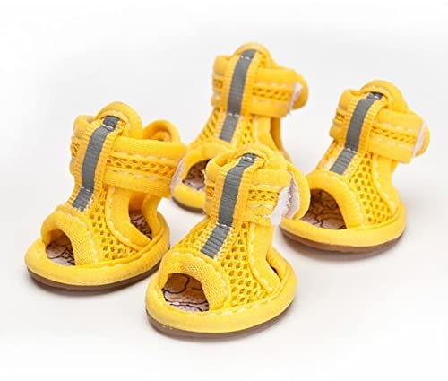Atmungsaktive Netz-Hundesandalen für den Sommer, Welpenpfotenschutz, Outdoor-Haustier-Sandalen für kleine Hunde, Gelb, Größe 36 Atmungsaktive Netz-Hundesandalen für den Sommer, Welpenpfotenschutz, Outdoor-Haustier-Sandalen für kleine Hunde, Gelb, Größe 36 von GabeFish