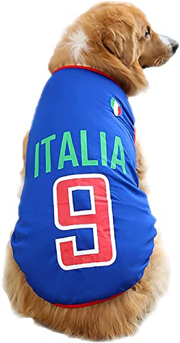 GabeFish Hunde-T-Shirt für die Weltmeisterschaft für Haustiere, Fußball-Trikot, Sport, Fußball-Nationalmannschaft, Weste, Katze, Sommer, coole Kleidung, Kleidung, Kleidung, Italien, 5XL von GabeFish