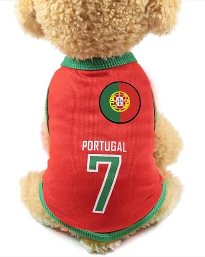 GabeFish Hunde-Weltmeisterschafts-T-Shirt für Haustiere, Fußballtrikot, Sport, Fußball, Nationalmannschaft, Weste, Katze, Sommer, coole Kleidung, Kleidung, Portugal, Größe XXL GabeFish Hunde-Weltmeisterschafts-T-Shirt für Haustiere, Fußballtrikot, Sport, Fußball, Nationalmannschaft, Weste, Katze, Sommer, coole Kleidung, Kleidung, Portugal, Größe XXL von GabeFish