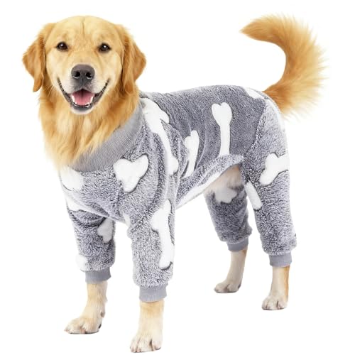 GabeFish Kuscheliger Plüsch-Hunde-Pyjama, Fleece-Schlafanzug für Hunde, weich, langärmelig, vier Beine, niedlicher Einteiler für Haustiere, Grau, Größe 3XL GabeFish Kuscheliger Plüsch-Hunde-Pyjama, Fleece-Schlafanzug für Hunde, weich, langärmelig, vier Beine, niedlicher Einteiler für Haustiere, Grau, Größe 3XL von GabeFish