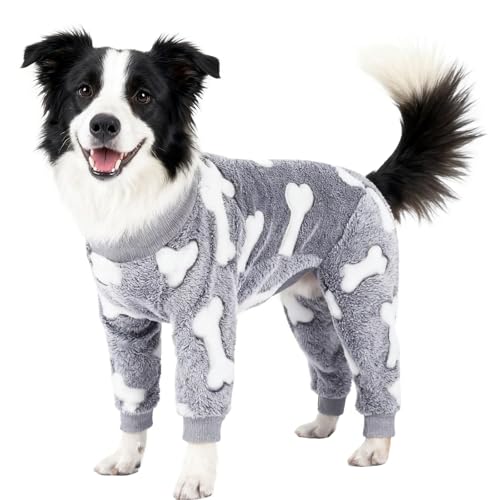 GabeFish Kuscheliger Plüsch-Hunde-Pyjama, Fleece-Schlafanzug für Hunde, weich, langärmelig, vier Beine, niedlicher Einteiler für Haustiere, Grau, Größe M GabeFish Kuscheliger Plüsch-Hunde-Pyjama, Fleece-Schlafanzug für Hunde, weich, langärmelig, vier Beine, niedlicher Einteiler für Haustiere, Grau, Größe M von GabeFish