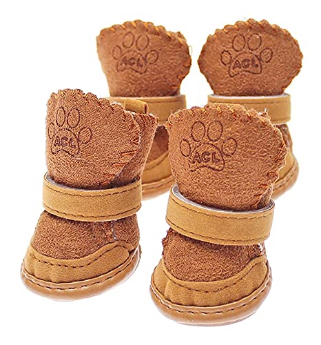 Schneeschuhe für kleine Hunde, Chihuahua-Stiefel für den Winter, kleine Katzenschuhe, Katzenschuhe für kaltes Wetter, braunes Etikett 3 Schneeschuhe für kleine Hunde, Chihuahua-Stiefel für den Winter, kleine Katzenschuhe, Katzenschuhe für kaltes Wetter, braunes Etikett 3 von GabeFish