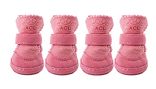 Schneeschuhe für kleine Hunde, Chihuahua-Stiefel für den Winter, kleine Katzenschuhe, Katzenschuhe für kaltes Wetter, rosa Etikett 2 Schneeschuhe für kleine Hunde, Chihuahua-Stiefel für den Winter, kleine Katzenschuhe, Katzenschuhe für kaltes Wetter, rosa Etikett 2 von GabeFish
