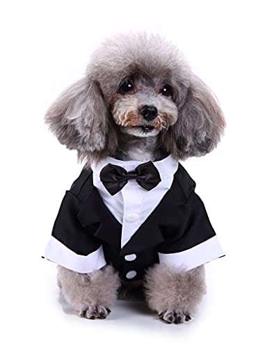 Schwarz, Weiß, Blau, Hunde-Shirts für Hochzeit, Welpen-Smoking, Hunde-Smoking, Anzug und Krawatten-Kostüm, Schwarz, Größe S Schwarz, Weiß, Blau, Hunde-Shirts für Hochzeit, Welpen-Smoking, Hunde-Smoking, Anzug und Krawatten-Kostüm, Schwarz, Größe S von GabeFish