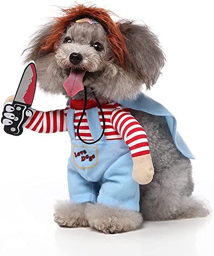 Tödliche Puppe Hund Kostüm, lustige Haustier Outfits für Halloween, Katze Cosplay Appeal für Party Klein von GabeFish