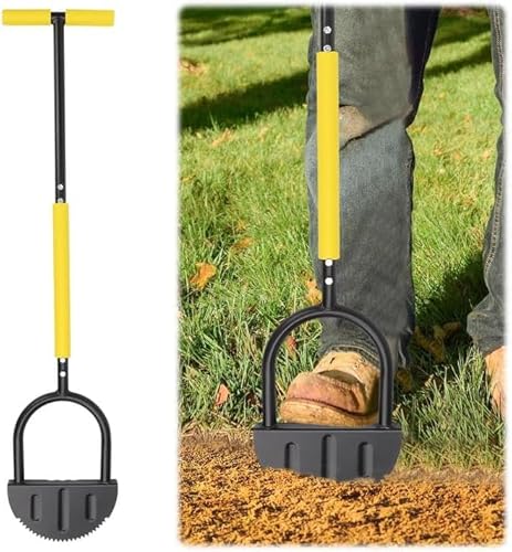 Rasenkantenstecher mit Stiel 108 cm, Sägezahn-Rasenkantenschneider, Halbmond Kantenstecher Rasen für Gehwege, Gartenkanten, Hof Rasenkantenstecher mit Stiel 108 cm, Sägezahn-Rasenkantenschneider, Halbmond Kantenstecher Rasen für Gehwege, Gartenkanten, Hof von Gachiwar