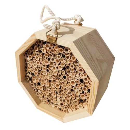 Bienenhotel - Holzbienenschutz, Hängende Hexagon Bee House, Natürliche Handgefertigte Hölzerne Bienenbox, Zieht Friedliche Bienenbestäuber In Ihren Garten An von Gacqpli