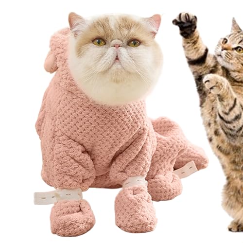 Gacqpli Hundebademantel, Hundegewand,Korallenfleece Full Wrap Hundegewänder mit Fußgurt Reißverschluss Design - Haustierkostüme, Katze Kleidung für Junge Menschen, ältere Menschen, Kinder von Gacqpli