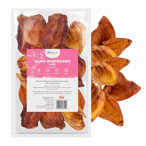 Gaczoo - Schweineohren Hunde - Kauartikel Hund - Hundeleckerli Getrocknet, 100% ohne Zusätze - Langer Kauspaß - Beschäftigung & Stressabbau, Protein- & Fettquelle - 10 Stück, Größe XL von Gaczoo