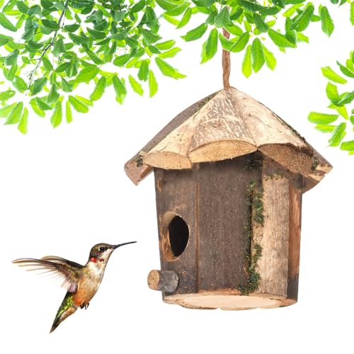 Kolibri-Haus für draußen, 16,3 cm, Mini-Vogelhaus, hängendes Kolibri-Schaukelnest, Haustierhütte für Zaunkönig, Finken, Kolibri, Blauvögel, Wildvögel, Natur Kolibri-Haus für draußen, 16,3 cm, Mini-Vogelhaus, hängendes Kolibri-Schaukelnest, Haustierhütte für Zaunkönig, Finken, Kolibri, Blauvögel, Wildvögel, Natur von Gaderth