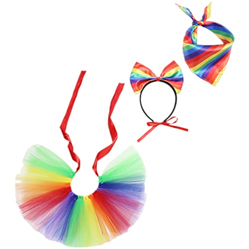 Gadpiparty 1 Satz Pride Month Dekorationen Regenbogen-hundeschal Hund Regenbogen Stirnband LGBT-hundekleidung LGBT-regenbogendekoration Strukturierter Kunststoff Krawatte Regenbogenrock von Gadpiparty