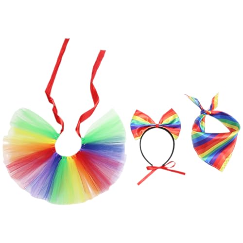 Gadpiparty 1 Set Regenbogen Hund Kostüm Regenbogen Stirnband Schal Tutu Rock Hund Lgbt Gay Pride Bandana für Haustier Zubehör von Gadpiparty