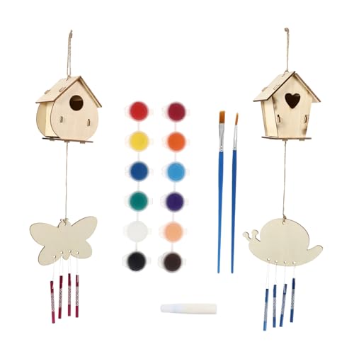 Gadpiparty 1Satz DIY Holz Vogelhaus Handgemaltes Graffiti Vogelhaus Für Nistkasten Zum Basteln Wanddekoration Kleine Zufällige Farben Outdoor von Gadpiparty