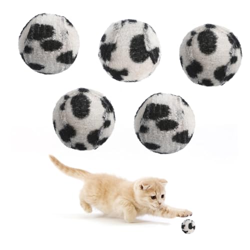 Gadpiparty 5 Stück Teiliges Katzenspielzeug mit Leopard Tennisbällen Lustige Kauspielzeug Bälle für Katzen und Kätzchen Robustes Pet Toy zur Krallenpflege und Beschäftigung von Gadpiparty