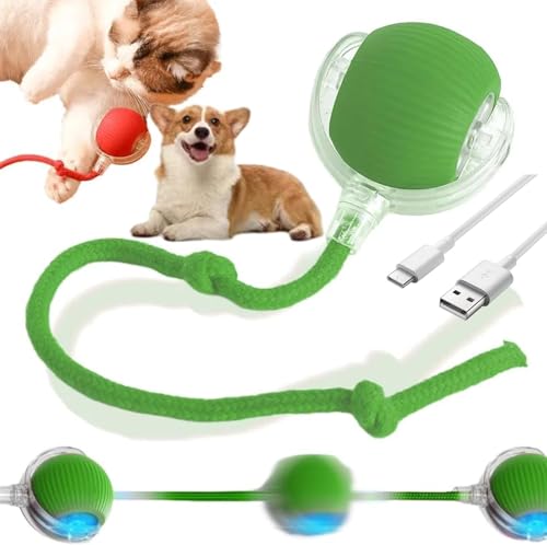 Gahwa Interaktives Katzenballspielzeug, Interaktives Katzenspielzeug mit USB,Hundeballspielzeug,Intelligente Hindernisvermeidung Katzenspielzeug Elektrisch Ball,Hundeballspielzeug (Green) von Gahwa