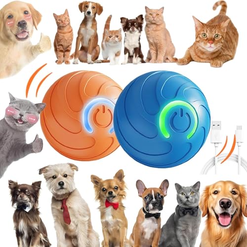 Gahwa Rolling Ball, Interaktives Katzenspielzeug Ball Elektrisch Interaktiver Spielball für Katzen Katzenspielzeug Selbstbeschäftigung Katzenball Hundespielzeug Interaktives (Blue+Orange) von Gahwa