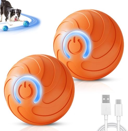 Gahwa Rolling Ball, Interaktives Katzenspielzeug Ball Elektrisch Interaktiver Spielball für Katzen Katzenspielzeug Selbstbeschäftigung Katzenball Hundespielzeug Interaktives (Orange-2pcs) von Gahwa
