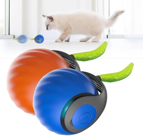 Gahwa 2025 New Speedy Tail 2.0, Speedy Tail Katzenspielzeug, König des interaktiven Katzenspielzeugballs, Automatisches Katzenspielzeug, lindert Ängste (Blau+Orange) von Gahwa