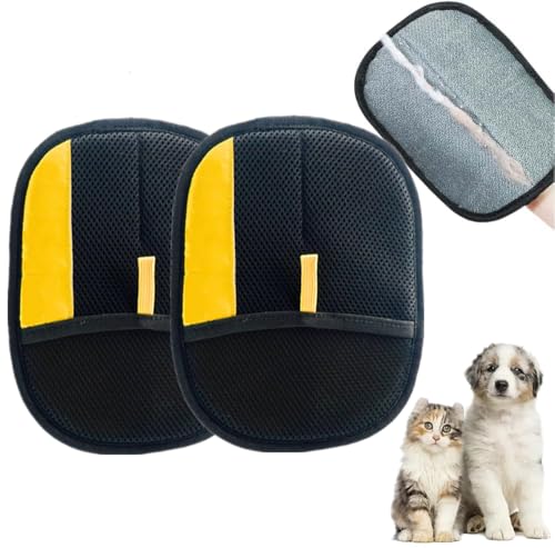 Gahwa Tierhaarentferner Handschuh, Fell Magnet-Handschuh, Wiederverwendbarer Haarentferner Für Katzen Und Hunde (2-Pack) von Gahwa