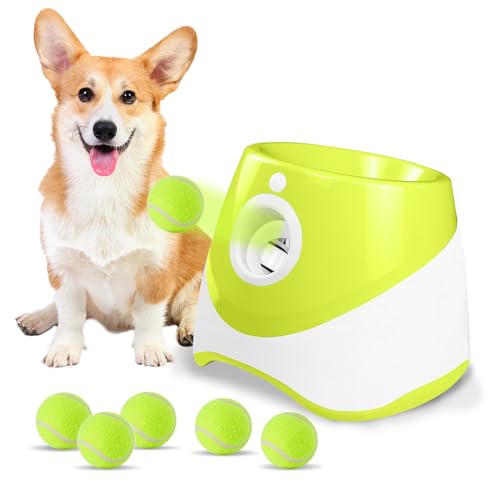 Galatée Automatischer Ballwerfer, Kleiner Interaktiver Ball -Launcher, Automatic Ball Launcher Für Hunde, Ball -Launcher Für Hunde Mit 6 Mini -Tennisbällen(Hellgrün) von Galatée