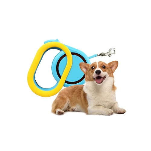Galatée Einziehbarer Hundeleine, EIN-Knopf-Bremse Und Schloss, Kein Gewirr, Starkes Nylonband, Einziehbare Leine Für Hunde Bis Zu 15 kg(S, Blau) von Galatée