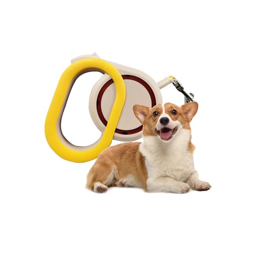 Galatée Einziehbarer Hundeleine, EIN-Knopf-Bremse Und Schloss, Kein Gewirr, Starkes Nylonband, Einziehbare Leine Für Hunde Bis Zu 15 kg(S, Khaki) von Galatée