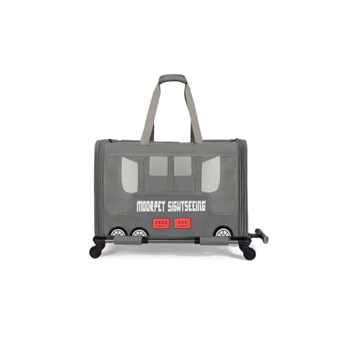 Galatée Haustier-Kinderwagen, Hunde-Reisetasche Mit Abnehmbaren Rollen, Tragbare Katzentragetasche, Faltbare Hundetasche Für Reisen, Camping Im Freien(Grau) von Galatée
