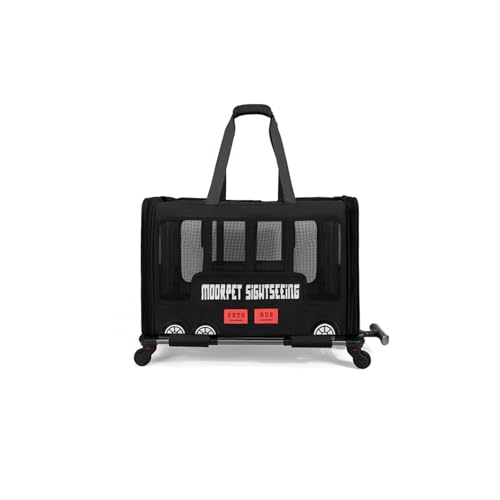 Galatée Haustier-Kinderwagen, Hunde-Reisetasche Mit Abnehmbaren Rollen, Tragbare Katzentragetasche, Faltbare Hundetasche Für Reisen, Camping Im Freien(Schwarz) von Galatée