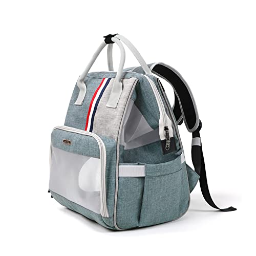 Galatée Haustier-Rucksack, Bequemer, Atmungsaktiver Katzenrucksack, Faltbarer Haustierrucksack Für Katzen Und Kleine Hunde, Tragbarer Hunderucksack Für Reisen, Wandern, Camping(Hellgrau) von Galatée