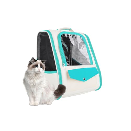 Galatée Haustier-Rucksack, Haustier-Rucksack Für Kleine Hunde Und Katzen, Vollständig Belüfteter Netz-Hunde-Rucksack, Tragbarer Katzen-Rucksack Für Reisen, Wandern, Outdoor-Einsatz(Grün) von Galatée