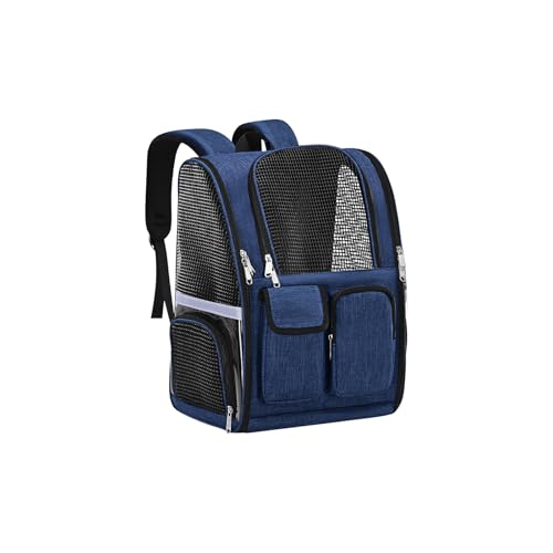 Galatée Haustier-Rucksack, Von Fluggesellschaften Zugelassener Hunderucksack, Katzentasche Für Reisen, Wandern, Radfahren, Spazierengehen Im Freien, Katzenrucksack Mit Atmungsaktivem Netz(Blau) von Galatée