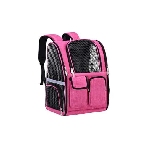 Galatée Haustier-Rucksack, Von Fluggesellschaften Zugelassener Hunderucksack, Katzentasche Für Reisen, Wandern, Radfahren, Spazierengehen Im Freien, Katzenrucksack Mit Atmungsaktivem Netz(Rosa) von Galatée