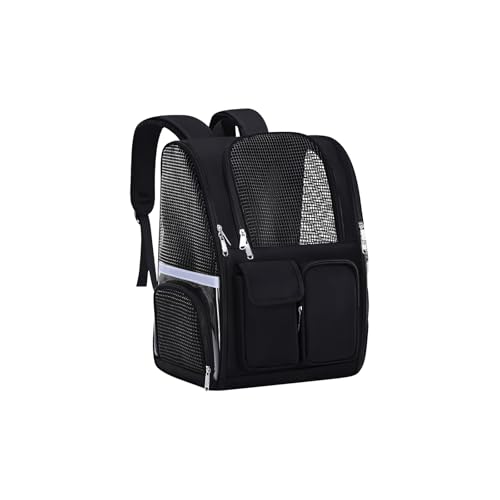 Galatée Haustier-Rucksack, Von Fluggesellschaften Zugelassener Hunderucksack, Katzentasche Für Reisen, Wandern, Radfahren, Spazierengehen Im Freien, Katzenrucksack Mit Atmungsaktivem Netz(Schwarz) von Galatée
