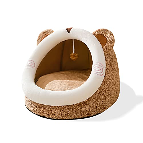 Galatée Haustierhöhlenbett, Katzennest Mit Herausnehmbarem Innenkissen, Wärmeres Katzenhaus, Superweiches Und Gemütliches Plüschkatzen Iglu Höhlenbett(L, Kaffeefarbe Galatée Haustierhöhlenbett, Katzennest Mit Herausnehmbarem Innenkissen, Wärmeres Katzenhaus, Superweiches Und Gemütliches Plüschkatzen Iglu Höhlenbett(L, Kaffeefarbe von Galatée