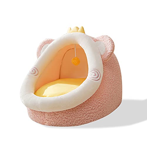 Galatée Haustierhöhlenbett, Katzennest Mit Herausnehmbarem Innenkissen, Wärmeres Katzenhaus, Superweiches Und Gemütliches Plüschkatzen Iglu Höhlenbett(L, Rosa Bär Galatée Haustierhöhlenbett, Katzennest Mit Herausnehmbarem Innenkissen, Wärmeres Katzenhaus, Superweiches Und Gemütliches Plüschkatzen Iglu Höhlenbett(L, Rosa Bär von Galatée