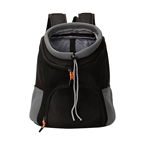 Galatée Haustiertrage-Rucksack, Hunderucksack Vorne Mit Sicherheitsgurt Für Reisen, Wandern, Radfahren, Outdoor, Verstellbare, Atmungsaktive Tasche Mit Kopf Nach Vorne Für Kätzchenwelpen(M, Schwarz) von Galatée