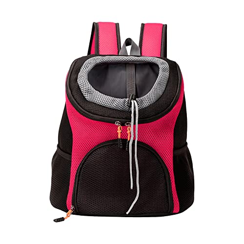 Galatée Haustiertrage-Rucksack, Hunderucksack Vorne Mit Sicherheitsgurt Für Reisen, Wandern, Radfahren, Outdoor, Verstellbare, Atmungsaktive Tasche Mit Kopf Nach Vorne Für Kätzchenwelpen(M, Rosa) von Galatée