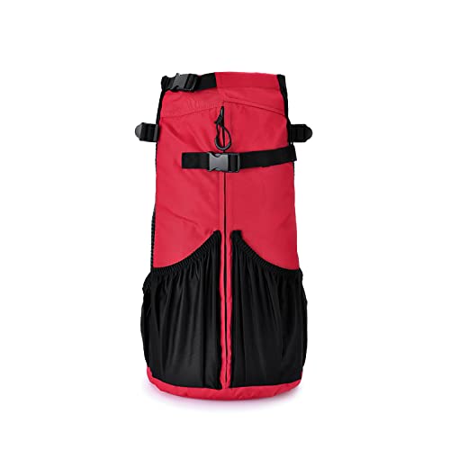 Galatée Haustiertrage Rucksack, Verstellbarer Hundetragerucksack, Wasserdichter Hunderucksack, Einfach Zu Montieren Für Kleine Mittelgroße Hunde Zum Reisen, Wandern, Im Freien(L, Rot) von Galatée