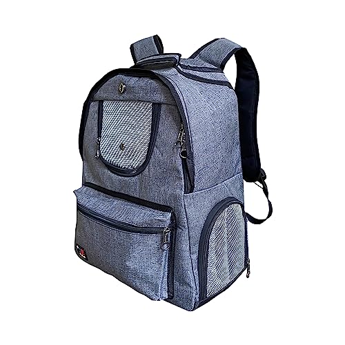 Galatée Haustiertragerucksack Für Kätzchen Und Welpen, Hunderucksack Für Reisen, Wandern, Outdoor-Einsatz, Sicherheitsfunktionen Und Gepolsterte Rückenstütze, Tragbarer Katzenrucksack(Grau) von Galatée