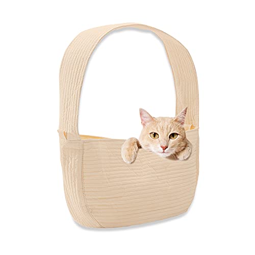 Galatée Haustiertragetrage, Verbreiteter Schultergurt, Haustier Reisetrage, Hündchen Katzen Handfreitrage, Outdoor Reise Welpen Tragen Für Die u-Bahn(S, Braun) von Galatée