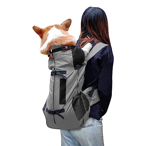 Galatée Hunde -Rucksack, Hundeträger Verstellbarer Rucksack, Vollständig Belüftet, Hundeträgertasche, Haustier -Rucksack Für Das Gehen Im Freien Im Freien, Das Bergklettern Zu Gehen(Grau) von Galatée