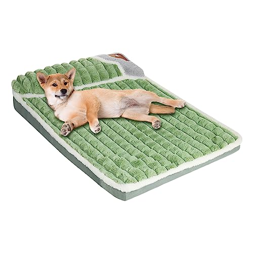 Galatée Hundebett, Gemütliches Plüsch-Hundesofa, Hundebett Mit Abnehmbarem, Waschbarem Bezug, Hundematte Für Guten Halt, Süßes Katzenbett(3XL, Grün) von Galatée