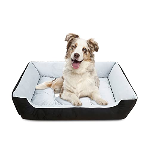 Galatée Hundebett, Hochwertiges PP-Baumwoll-Hundebettsofa, Warmes, Weiches, Bequemes Haustiersofa, Katzenbett Mit Rutschfester Unterseite, Waschbares Haustierbett(XL, Schwarz) von Galatée