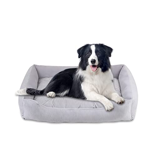 Galatée Hundebett, Warmes Weiches Bequemes Haustiersofa, Hochelastisches Schwamm-Hundesofa, Luxuriöses Katzenkissenbett, Katzenbett Mit Doppelseitigem Innenkissen(M, Grau) von Galatée