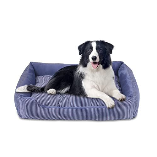 Galatée Hundebett, Warmes Weiches Bequemes Haustiersofa, Hochelastisches Schwamm-Hundesofa, Luxuriöses Katzenkissenbett, Katzenbett Mit Doppelseitigem Innenkissen(S, Blau) von Galatée