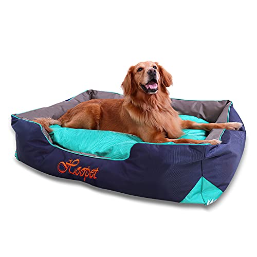 Galatée Hundebett, Warmes Weiches Haustiersofa Mit Abnehmbarem, Waschbarem Reißverschlussbezug, Wasserdichtes Und Antifouling-Haustierbett, Hundeschlafsofa, Blau(L) von Galatée