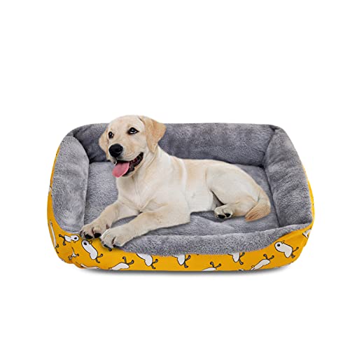 Galatée Hundebett, Waschbares Hundesofa, Warmes Weiches Haustiersofa, Haustierbett Für Große Mittelgroße Hunde Und Katzen, Katzenbett Mit Rutschfestem Boden(XXL, Gelb) von Galatée