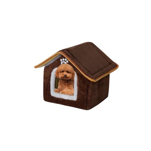 Galatée Hundehütte, Warmes Katzenhöhlenbett Für Den Innenbereich, Süßes, Faltbares Katzenhaus, Waschbares Hundeiglu Aus Plüsch, Bequemes Haustierhaus Für Welpen, Kätzchen Und Kaninchen(L, Braun) Galatée Hundehütte, Warmes Katzenhöhlenbett Für Den Innenbereich, Süßes, Faltbares Katzenhaus, Waschbares Hundeiglu Aus Plüsch, Bequemes Haustierhaus Für Welpen, Kätzchen Und Kaninchen(L, Braun) von Galatée