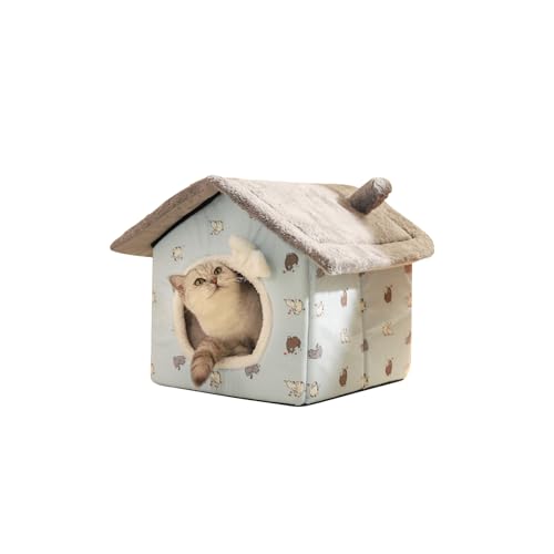 Galatée Hundehütte, Waschbares Katzenhöhlenbett Aus Plüsch, Katzenhütte Für Den Innenbereich, Warmes, Überdachtes Hundebetthaus, Faltbares Und Gemütliches Hundebett Mit Abnehmbarem Kissen(L, Grau) Galatée Hundehütte, Waschbares Katzenhöhlenbett Aus Plüsch, Katzenhütte Für Den Innenbereich, Warmes, Überdachtes Hundebetthaus, Faltbares Und Gemütliches Hundebett Mit Abnehmbarem Kissen(L, Grau) von Galatée