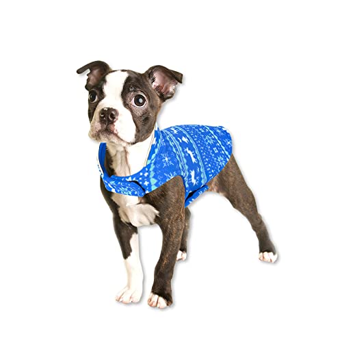 Galatée Hundemantel, Wendbarer Hundemantel Mit Geschirrloch, Haustier Weihnachtskleidung, Hund Winter Warme Jacke Weste Für Kleine Mittelgroße Hunde(XL, Blau) von Galatée